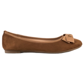 Clowse Balerini elegante cu arc maro Clowse Balerini elegante cu arc maro