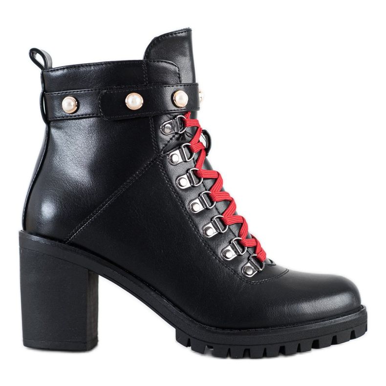 Ideal Shoes Cizme rock pe stâlp negru Ideal Shoes Cizme rock pe stâlp negru