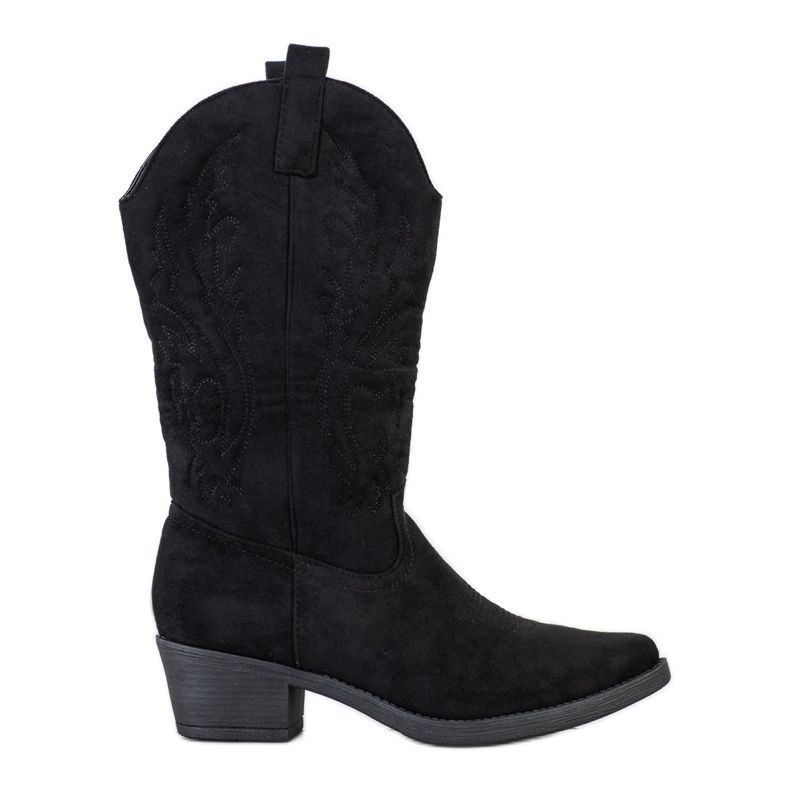 Ideal Shoes Cowgirls pe un post scăzut negru