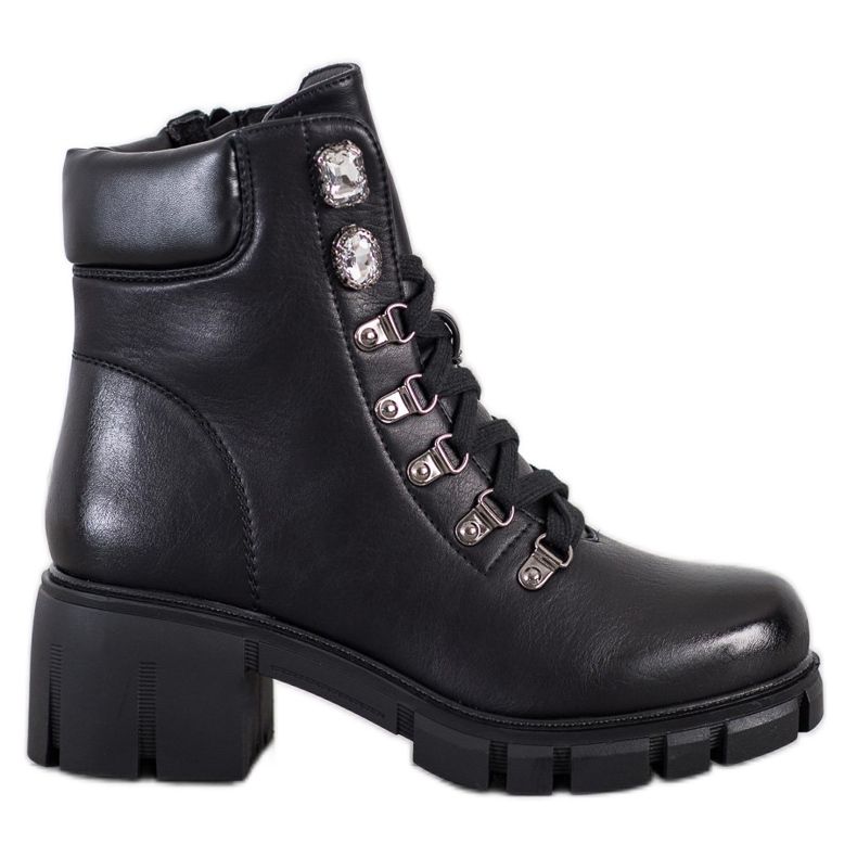 Ideal Shoes Muncitori din piele ecologică negru