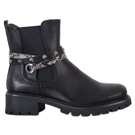 Super Me Muncitori din piele ecologică negru