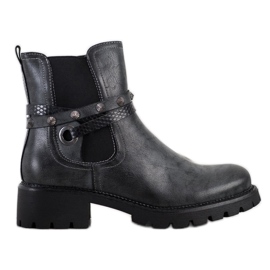 Super Me Muncitori din piele ecologică negru