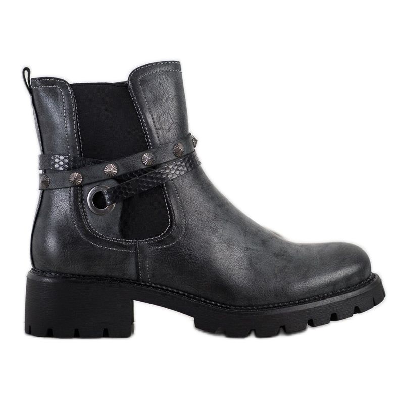 Super Me Muncitori din piele ecologică negru