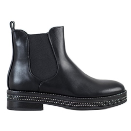 SHELOVET Cizme pe platformă cu zirconiu cubic negru SHELOVET Cizme pe platformă cu zirconiu cubic negru