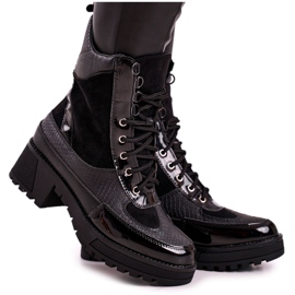 Cizme Muncitori Încălzit Imprimat Animal Negru Helena