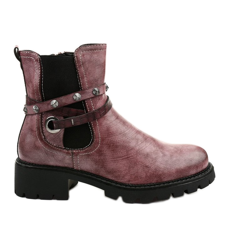 Cizme plate izolate roz, cu fermoar Siempleglam