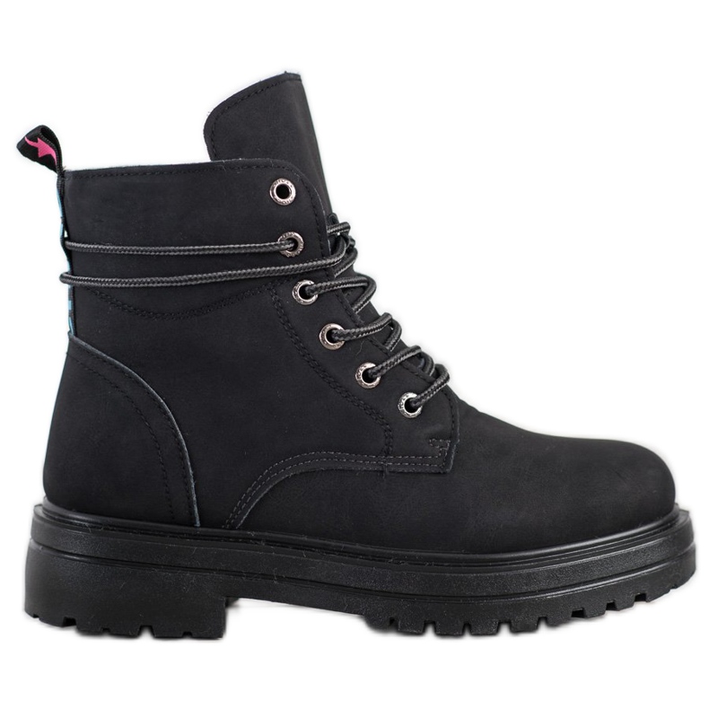 SHELOVET Trappere negre cu piele ecologică negru