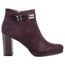 Daszyński Cizme elegante cu dungi roșu multicolor