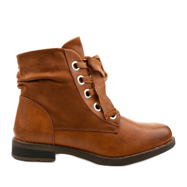 Cizme plate camel cu fermoar, imitație de piele Stechford maro galben Cizme plate camel cu fermoar, imitație de piele Stechford maro galben