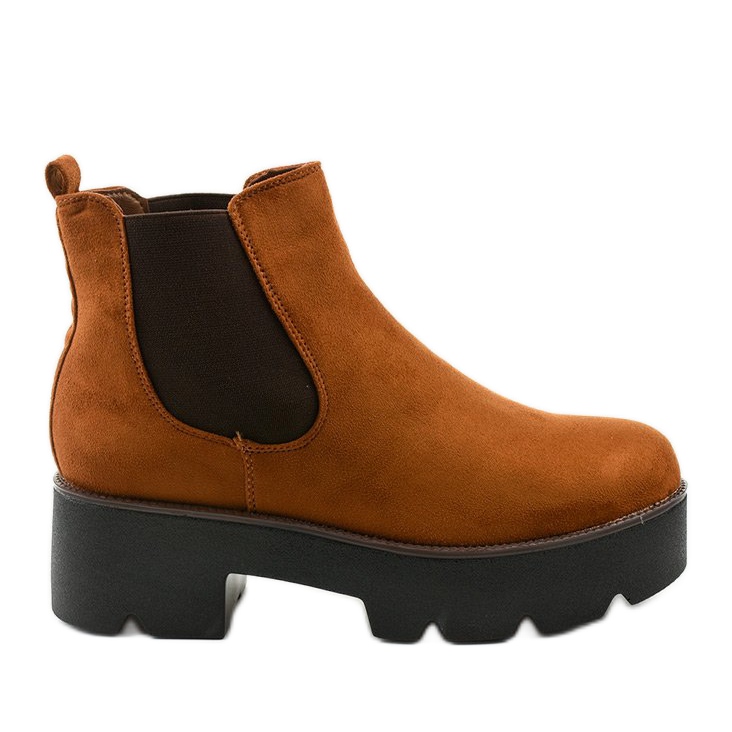 Cizme din piele camelă pe platforma Arnlando maro galben Cizme din piele camelă pe platforma Arnlando maro galben