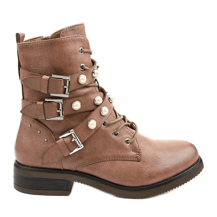 Cizme cu șireturi maro de la Sarerris