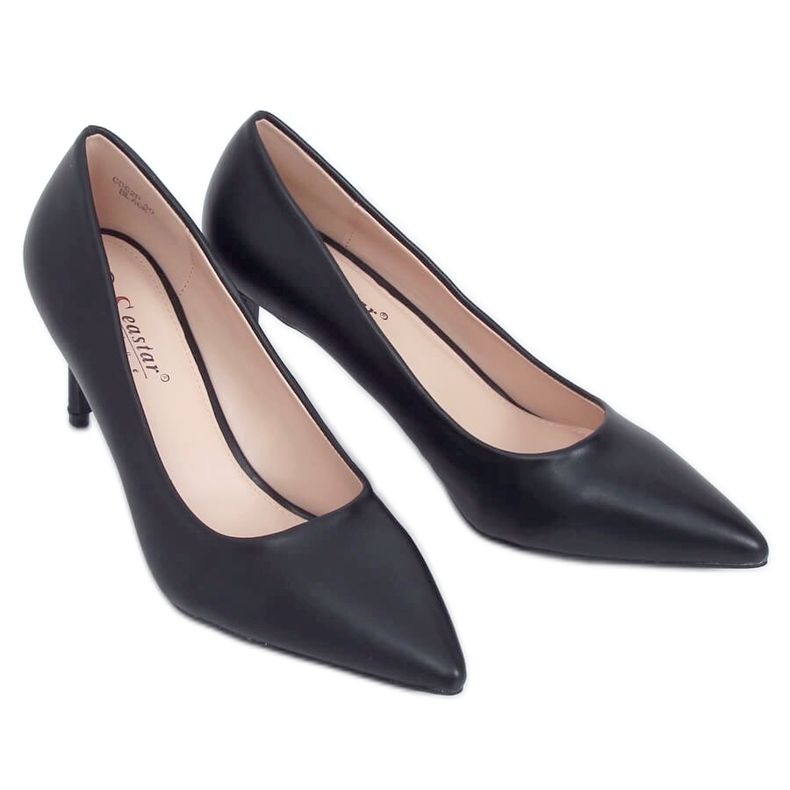 Neagră CD62P Stilete cu toc mic negru