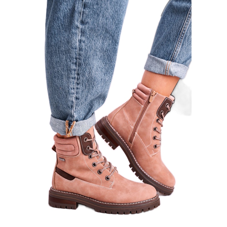 Muncitori calzi pentru femei Trappers Cherestea roz bej maro