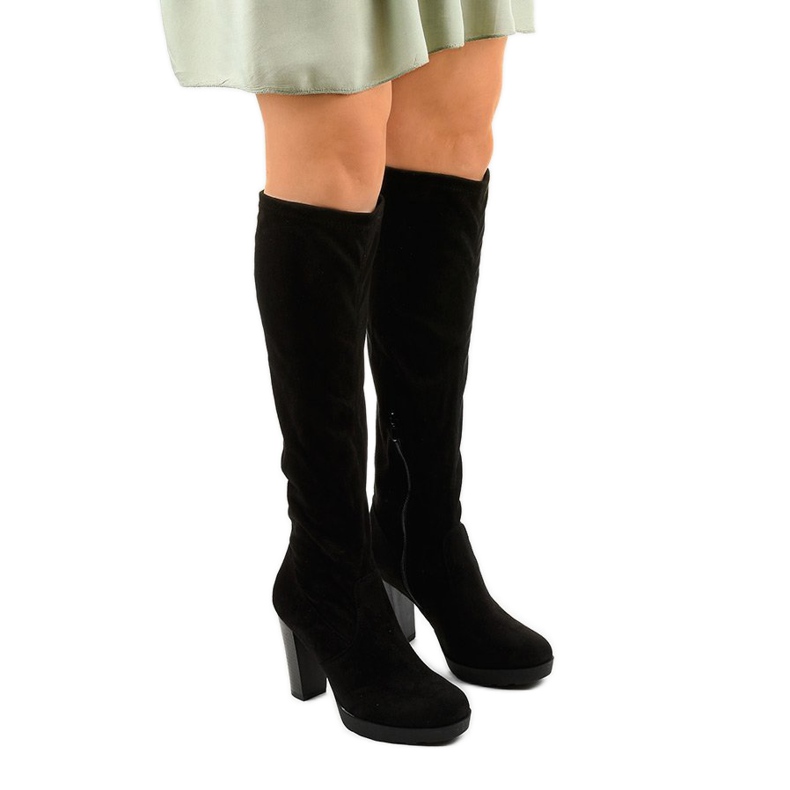 Cizme negre din piele de căprioară Funnyfreeze negru