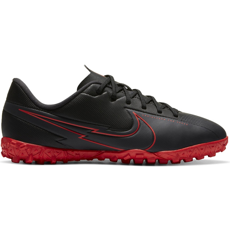 Pantof de fotbal Nike Mercurial Vapor 13 Academy Tf Junior AT8145 060 negru, roșu negru