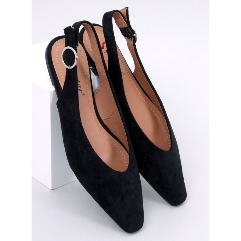 Balerini negri Kehlani cu toc deschis negru 1