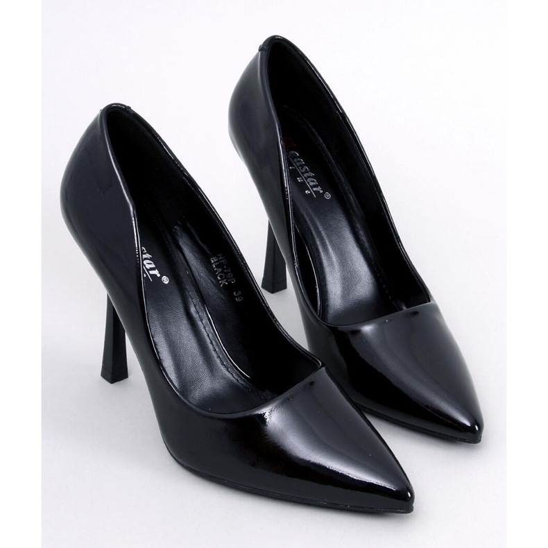 Tocuri de dama lacuite negru Anika 1