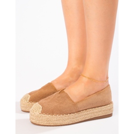 SHELOVET Espadrile pe platformă maro 2