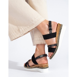 SHELOVET Sandale cu pană de damă negre negru 1