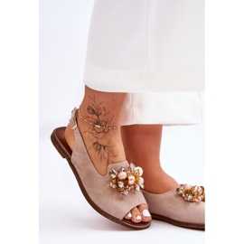 Sandale Plate din piele intoarsa Nicole 2805/042 Bej 2 Sandale Plate din piele intoarsa Nicole 2805/042 Bej 2