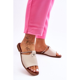 Sandale De Dama Cu Toc Plat Nicole 2806/054 Bej 1