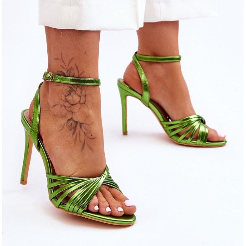 Sandale de damă verzi cu toc înalt My Darling verde 2