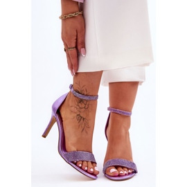 Sandale De Damă Pe Toc Înalt Cu Bijuterii Purple Perfecto violet 2