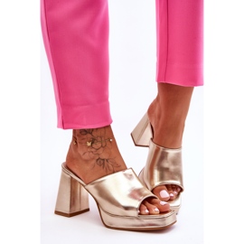 WS1 Tocuri înalte din piele Livesa aurii de aur 1 WS1 Tocuri înalte din piele Livesa aurii de aur 1