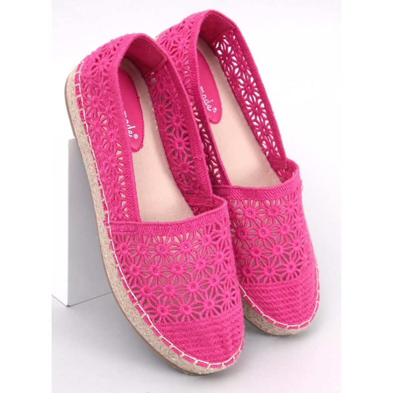 Espadrile ajurate Terian Fuchsia Rose Red roz 1