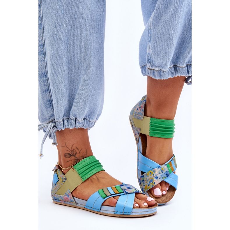 Sandale Piele Cu Welt Maciejka 03375-34 Albastru 2