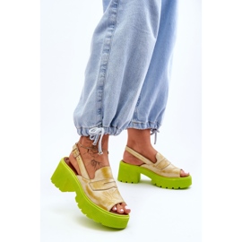 Sandale Piele Pe Tocuri Si Platforma Maciejka 06039-07 Galben 1 Sandale Piele Pe Tocuri Si Platforma Maciejka 06039-07 Galben 1