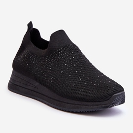 WR1 Pantofi slip-on damă cu strasuri negru Gianni 1