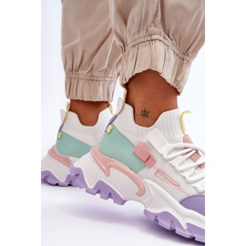 PS1 Pantofi de damă cu șosete alb/violet Keaton 2