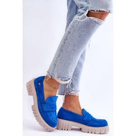 Pantofi de damă din piele intoarsa, albastru Fiorell 4
