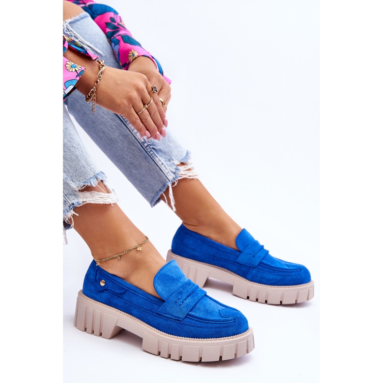 Pantofi de damă din piele intoarsa, albastru Fiorell 1