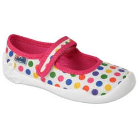Papuci pentru fete Befado 114x494 cu puncte colorate roz 2