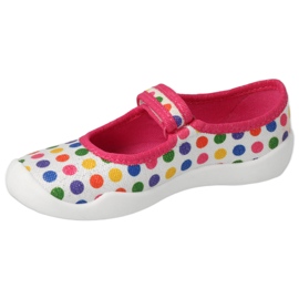Papuci pentru fete Befado 114x494 cu puncte colorate roz 1