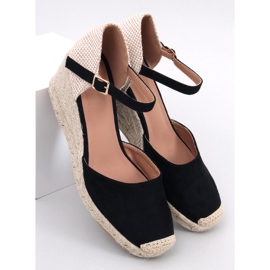 Espadrile Platten Black cu pană negru 1