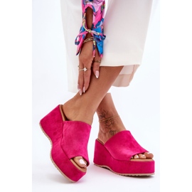 Flip Flops de damă pe platformă groasă Fuchsia Martina roz 1