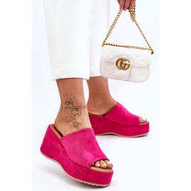 Flip Flops de damă pe platformă groasă Fuchsia Martina roz 2