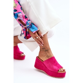 Flip Flops de damă pe platformă groasă Fuchsia Martina roz 4