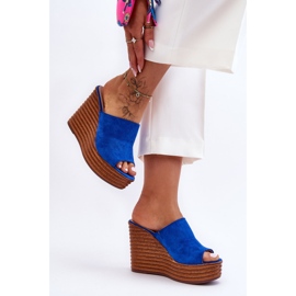 Flip-flops ușoare pe o platformă masivă Blue Good Vibe albastru 1