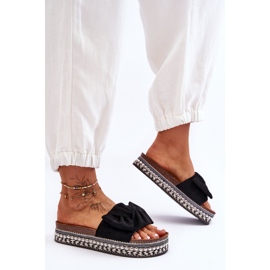 Papuci De Damă De Căprioară Cu Fundă Negru Lauria 1 Papuci De Damă De Căprioară Cu Fundă Negru Lauria 1