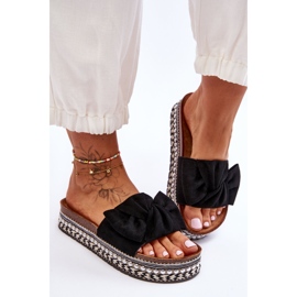 Papuci De Damă De Căprioară Cu Fundă Negru Lauria 2 Papuci De Damă De Căprioară Cu Fundă Negru Lauria 2