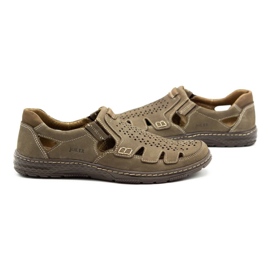 Joker Încălțăminte din piele de vară pentru bărbați, slip-on 500J olive verde 3