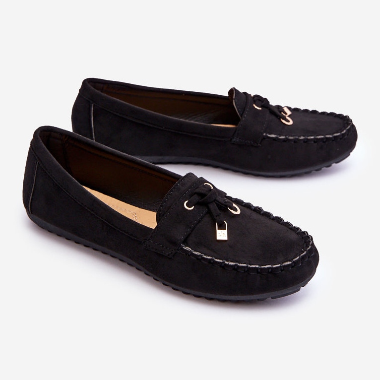 PS1 Mocasini clasici din piele intoarsa neagra Good Time negru 2