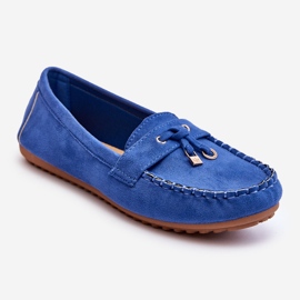 PS1 Mocasini clasici albastri din piele intoarsa Good Time albastru 1