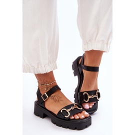 Sandale din piele Emori de damă Emori negru 2