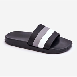 Papuci de damă cu dungi Black Vision negru 1