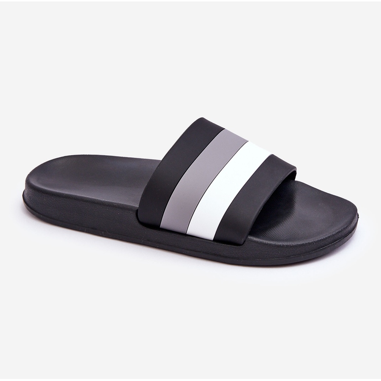 Papuci de damă cu dungi Black Vision negru 1